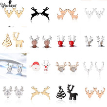 Load image into Gallery viewer, Yiustar Cute Animal Earrings Tiny Deer Stud Earrings Charms Stainless Steel Women Ear Studs Jewelry Christmas New Year Kids Gift