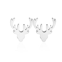 Load image into Gallery viewer, Yiustar Cute Animal Earrings Tiny Deer Stud Earrings Charms Stainless Steel Women Ear Studs Jewelry Christmas New Year Kids Gift