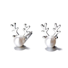 Load image into Gallery viewer, Yiustar Cute Animal Earrings Tiny Deer Stud Earrings Charms Stainless Steel Women Ear Studs Jewelry Christmas New Year Kids Gift
