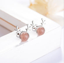Load image into Gallery viewer, Yiustar Cute Animal Earrings Tiny Deer Stud Earrings Charms Stainless Steel Women Ear Studs Jewelry Christmas New Year Kids Gift