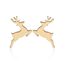 Load image into Gallery viewer, Yiustar Cute Animal Earrings Tiny Deer Stud Earrings Charms Stainless Steel Women Ear Studs Jewelry Christmas New Year Kids Gift