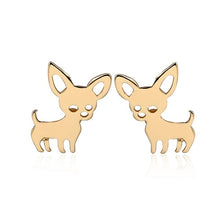 Load image into Gallery viewer, Yiustar Cute Animal Earrings Tiny Deer Stud Earrings Charms Stainless Steel Women Ear Studs Jewelry Christmas New Year Kids Gift