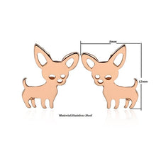 Load image into Gallery viewer, Yiustar Cute Animal Earrings Tiny Deer Stud Earrings Charms Stainless Steel Women Ear Studs Jewelry Christmas New Year Kids Gift
