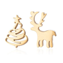 Load image into Gallery viewer, Yiustar Cute Animal Earrings Tiny Deer Stud Earrings Charms Stainless Steel Women Ear Studs Jewelry Christmas New Year Kids Gift