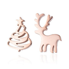 Load image into Gallery viewer, Yiustar Cute Animal Earrings Tiny Deer Stud Earrings Charms Stainless Steel Women Ear Studs Jewelry Christmas New Year Kids Gift