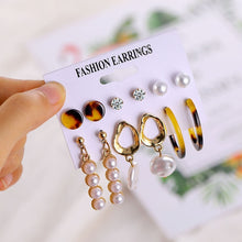 Load image into Gallery viewer, 2019 Bohemian Leopard Acrylic Pearl Earrings Set for Women Fashion Geometry Tassel Handmade Earrings Jewelry Gift Set