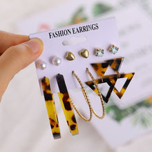 Load image into Gallery viewer, 2019 Bohemian Leopard Acrylic Pearl Earrings Set for Women Fashion Geometry Tassel Handmade Earrings Jewelry Gift Set