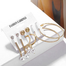 Load image into Gallery viewer, 2019 Bohemian Leopard Acrylic Pearl Earrings Set for Women Fashion Geometry Tassel Handmade Earrings Jewelry Gift Set