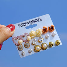 Load image into Gallery viewer, 2019 Bohemian Leopard Acrylic Pearl Earrings Set for Women Fashion Geometry Tassel Handmade Earrings Jewelry Gift Set